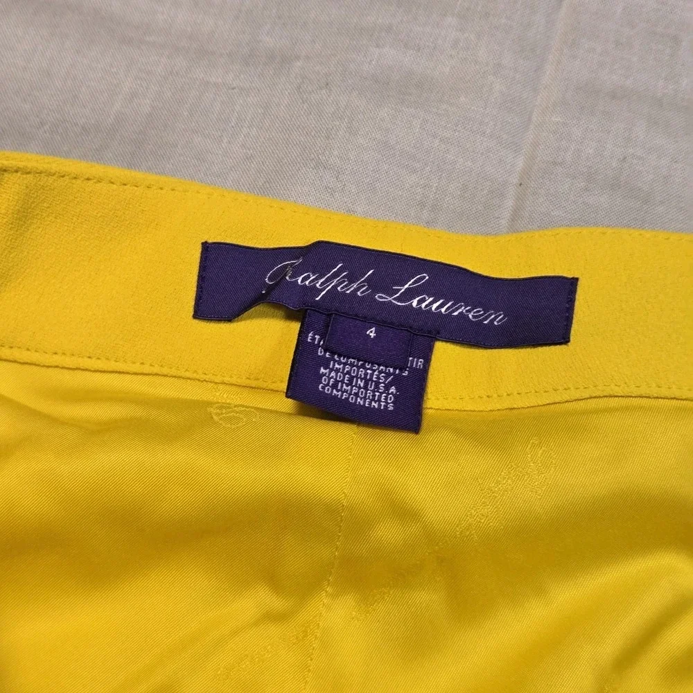 Ralph Lauren Collection Women's Purple Label Dress Pants Yellow Size 4